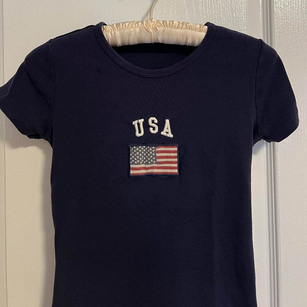 brandy melville - embroidered usa tshirt